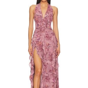 NBD Divya Maxi Dress in Mauve Floral